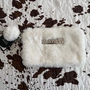 PLAYBOY White Faux Fur Clutch